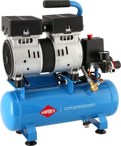 Stille Olievrije Compressor L 6-105 8 bar 0.6 pk/0.45 kW 48 l/min 6 l
