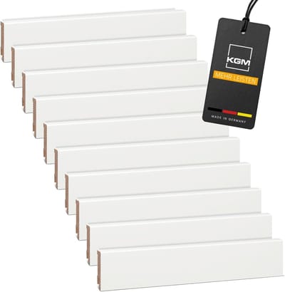 Wit Gelakte Massief Grenen Vloerplint Modern Design - 2400 x 16 x 58 mm (10 stuks/24M)