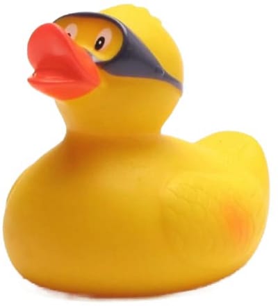 Piepende badeend met sleutelhanger | 7,5 cm badspeelgoed voor kinderen