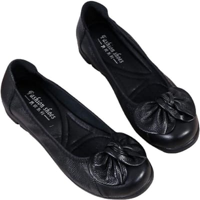 Schoenen voor Dames Nieuwe Lente en Herfst Dames Platte Schoenen Effen Kleur Ronde Neus Strik Diepe Mond Zapatillas De Mujer 41