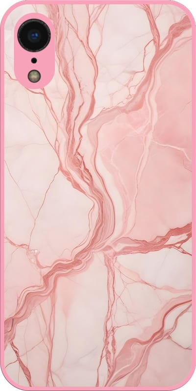 Smartphonica Telefoonhoesje Geschikt voor iPhone XR met roze marmer opdruk - TPU case rose marble design - roze geschikt voor Apple iPhone XR
