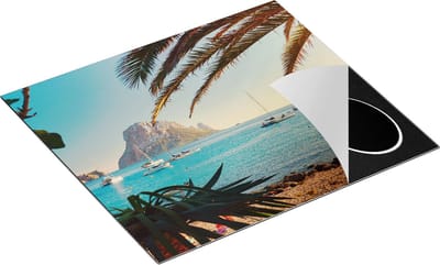 Chefcare Inductie Beschermer Ibiza Cala d'Hort Strand - 60x50 cm - Afdekplaat Inductie - Kookplaat Beschermer - Inductie Mat
