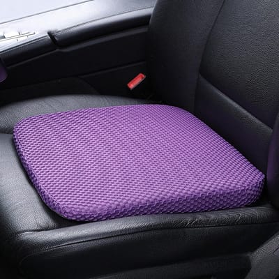 KZQ Paars Wigvormig Autostoelkussen Memory Schuim Verhoger voor Volwassenen Beter Zicht Comfortabele Ondersteuning Heupen en Rug 10 cm Dik