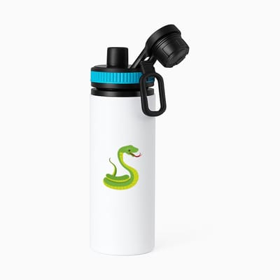 Hacebo® - Slangen waterfles met draaidop blauw - Slang - Dieren liefhebbers - Reptielen - dierentuin - water fles - 850ML