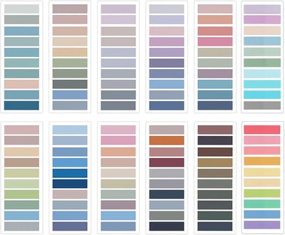 MDUG Index Tabs - 2400 Stuks Sticky Tabs - Sticky Notes - Indexstickers - Een set van 12 kleuren - Zelfklevende Strips - Sticky Notes Transparant - Zelfklevende etiketten - Geschikt voor boeken, mappen, studie en kantoor