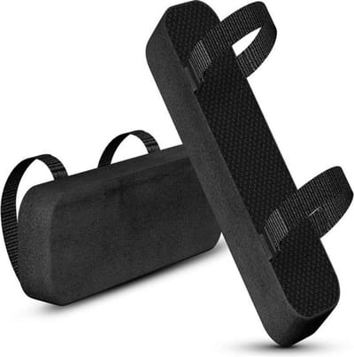 Gevoerde Armleuning Kussens Stoel (2 Stuks) - Ergonomische Zwarte Hoes voor Bureaustoel en Fauteuil