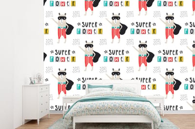 Behang - Fotobehang Jongens - Patroon - Superheld - Breedte 360 cm x hoogte 260 cm