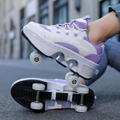 Rolschaatsen Deformeerbare Schoenen Vierwielige Wegloopschoenen Vierwielige Inkrimpbare Jongens- en Meisjes Burst Schoenen Kinderschaatsen 37