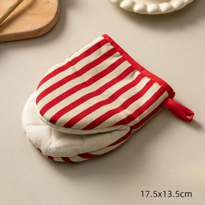 Stijl Polka Dot Hittebestendige Ovenwanten Voor Thuisgebruik, Japanse Magnetronbestendige Handschoenen Keukenhandschoenen Hittebestendige Handschoenen