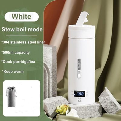 300W Elektrische Waterkoker Draagbare Reis Kook Water Beker Slimme Theepot Kantoor Thermo Pot Temperatuur Aanpassen Waterkoker Verwarmingsbeker 500ml UK