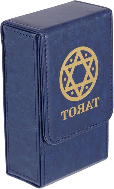Praktische rechthoekige opbergdoos voor tarotkaarten met snap sluiting, multifunctioneel voor sieraden, munten en kleine items in blauw