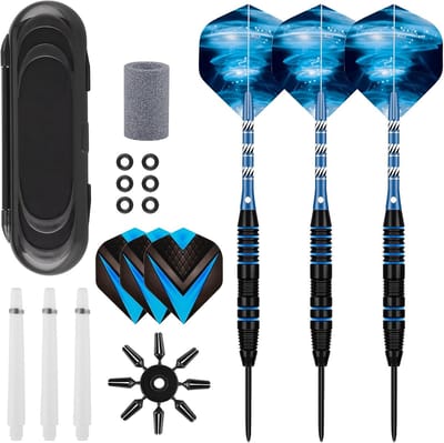 Professionele Stalen Tip Darts Set - 3 Stuks, 22g Met Accessoires en Slijper
