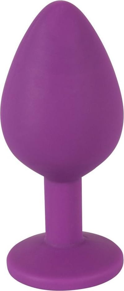 You2Toys – Siliconen Buttplug Sierlijk en Flexibel daarnaast Makkelijk in te Brengen met Rode Edelsteen Maat M – Paars
