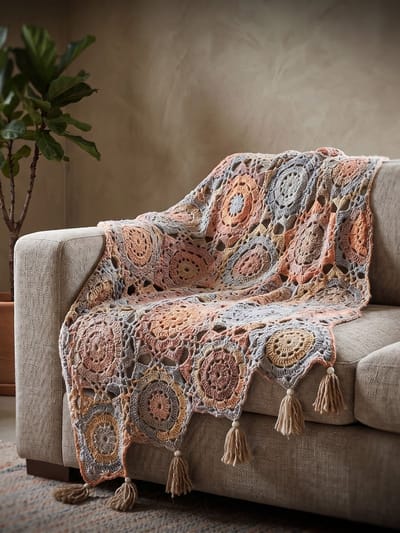 Corneeltje Wol - Haakpakket Plaid Hexagram MC Soft Orange - Haken - Woonplaid - DIY Haakpakket - DIY