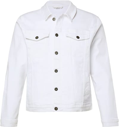 JP 1880 - Heren - Denim jasje 4 zakken knoopsluiting - Wit denim - Maat 4XL