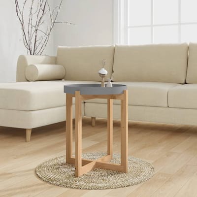 vidaXL Salontafel 41x41x48,5 cm bewerkt hout en grenenhout grijs