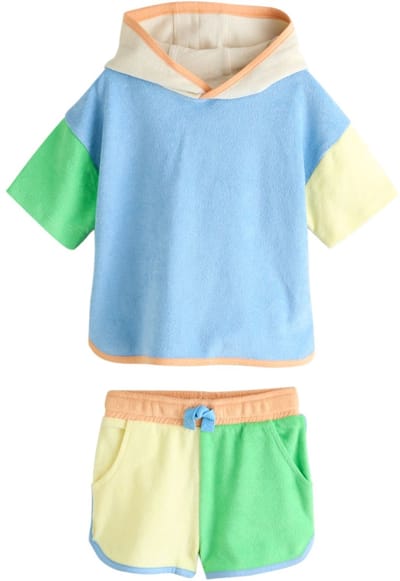 Next - Jongens - Badstof top en short set - Blauw