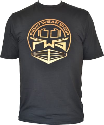 Fightwear Shop Ring Logo T Shirt Zwart Goud - XL