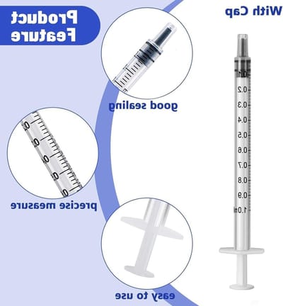 10 Stuks Steriele 1ml Plastic Spuiten met Deksel voor Laboratoriumgebruik, Voederlevering en Plantbesproeiing