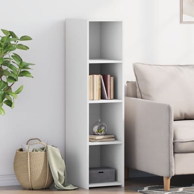 vidaXL - Hoge - kast - 30x41x124 - cm - bewerkt - hout - wit