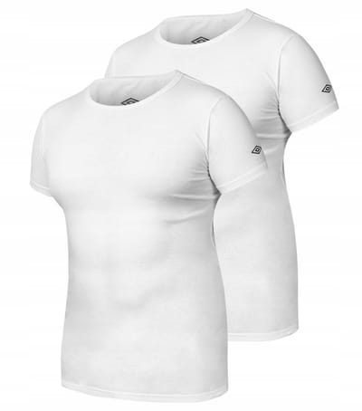 UMBRO - T-shirt Heren - Maat XL - Wit - (2 stuks) - Slim Fit - 95% Katoen - Comfortabel Onderhemd - Basics