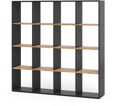 Vicco Karree Ruimteverdeler – 142.4 x 143 cm Antraciet/gouden eik