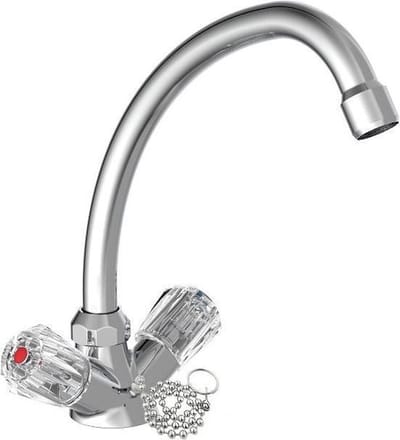 SCHÜTTE BRILLANT Wastafelkraan Voor Waterverwarmer Met Vrije Uitloop - Mengkraan - Lage Druk - Met Waste - Chroom