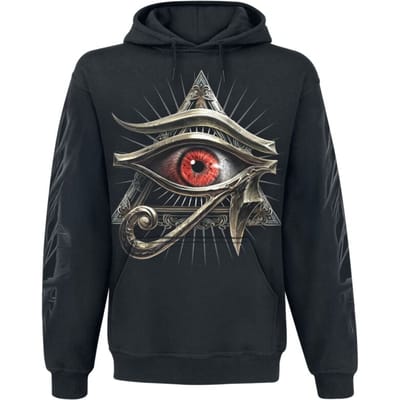 Spiral Trui met capuchon - Evil Eye - Hoodie - S tot XXL - voor Mannen - zwart