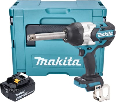 Makita DTW 1005 T1J accu slagmoersleutel 18 V 1360 Nm 3/4" borstelloos + 1x oplaadbare accu 5.0 Ah + Makpac - zonder lader