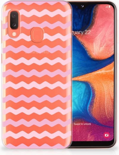 Samsung Galaxy A20e TPU bumper Waves Roze