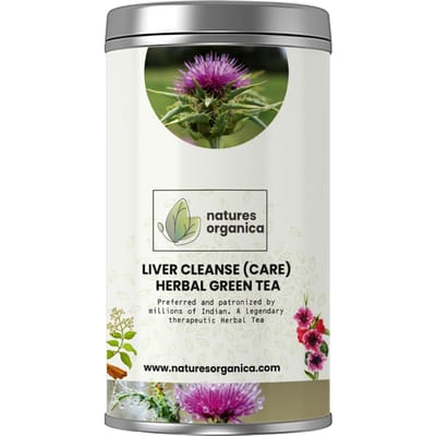 Natures Organica Leverreinigingsthee|Leverontgiftigingsthee|Leververzorgende Groene Thee Met Harad, Mariadistel, Manjistha, Ashwagandha, Rozenblaadjes, Pippali|M