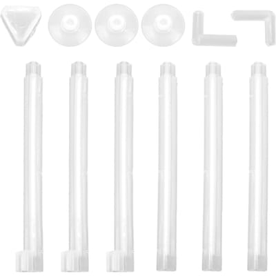 Aquarium Luchtbalk Plastic Transparant Vissenkom Bubbelafgiftebuis met Drie Zuignappen white