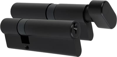 Cilinderslot set - Sluitcilinder knopcilinder - Veiligheid Deur - Gelijk sluitend 5 sleutels - 50/40 mm - Zwart