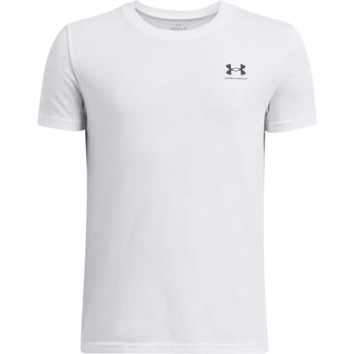 Under Armour UA B SPORTSTYLE LC SS Unisex Sportshirt - Wit - Zwart