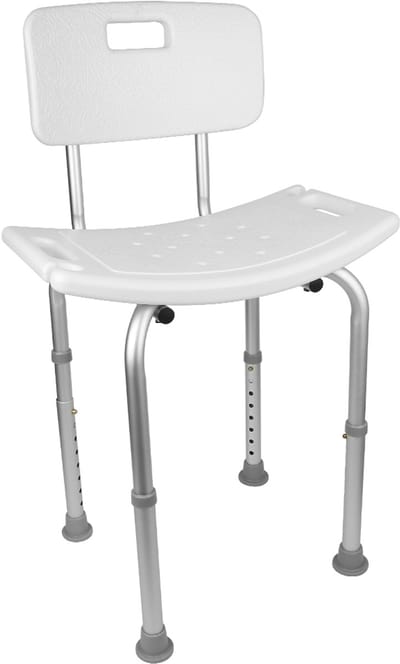 PIPIPOXER-Douchekruk Badstoel Badhulpmiddel Douchestoel Hoogte Verstelbaar met Rugleuning 51*26*70-83.5cm