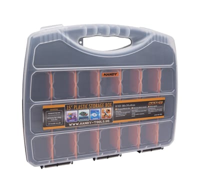 Opbergbox met Vakken – Kunststof Organizer 38 x 31 cm – Transparante Sorteerdoos voor Schroeven, Onderdelen & Hobby - 1stuks [10965]