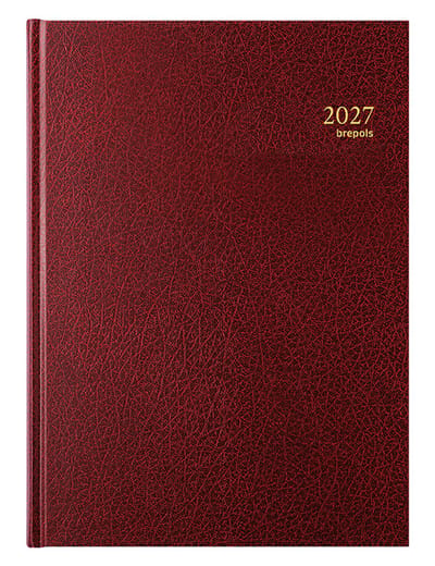 Brepols bureau agenda 2027 - BREMAX 1 [0.001] - SANTEX - Bureau agenda - 1 dag op 1 pagina - Dagoverzicht - Bordeaux - 21 x 29 cm