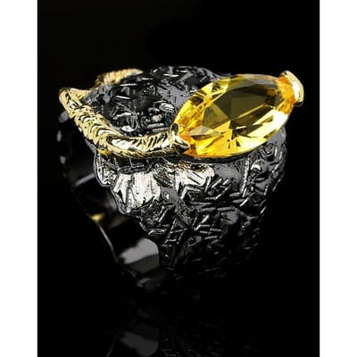 Nouvelle Bague Européenne et N Mode Féminine Personnalité Sertie Bague Diamant Couleur No. 10 gray