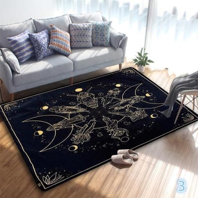 Altaar Tarotkaart Magische Maan Wicca Satanisch Vloerkleed Goth Decor Spookachtige Sterren en Maan Occult Tapijt Hekserij Benodigdheden Alfombra 80x120cm