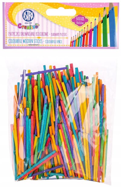 Astra Creatieve Houten Stokjes 5cm - 500 Stuks - Kleurrijk
