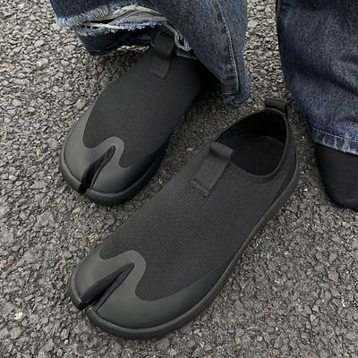 Tabi Schoenen voor Mannen en Vrouwen Ademend voor de Herfst Gebreide Mules voor Koppels Zachte Zool Casual Split Teen Pantoffels Trendy 36-45 36 black
