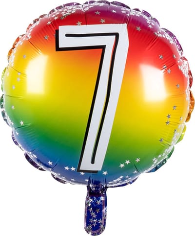 Boland - Folieballon '7' 7 - Multi - Cijfer ballon