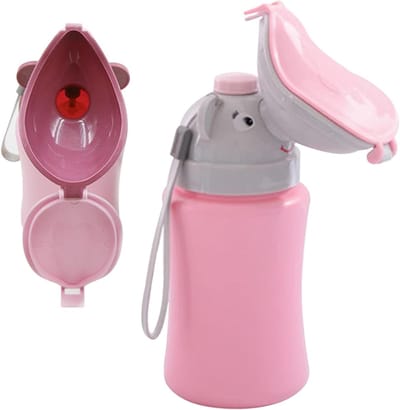 Draagbaar Toilet - Reispotje Kinderen - Onderweg Gebruiken - Lekvrij Ontwerp - 500 ml Capaciteit - Roze