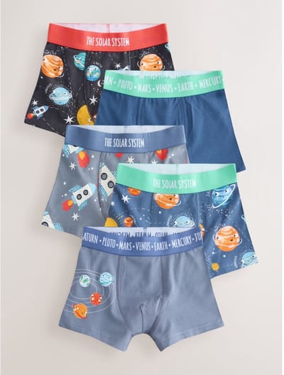 Next - Jongens - Set van 5 junior boxershorts met figuurtjes - Blauw
