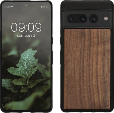 kwmobile telefoonhoesje geschikt voor Google Pixel 7 Pro - Hoesje met bumper in donkerbruin - Backcover - hout