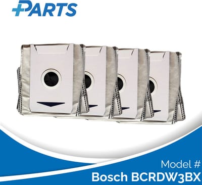 Bosch BCRDW3BX Stofzakken (4 Stuks, Plus.Parts® alternatief voor BHZRDBAB)