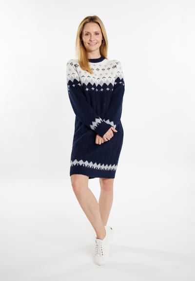usha Gebreide jurk Dames Navy Veelkleurig