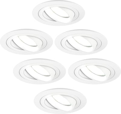 Ledvion - 6X LED Inbouwspot Tokyo - Wit - Dimbaar - 3W - 6500K - Ø92 mm