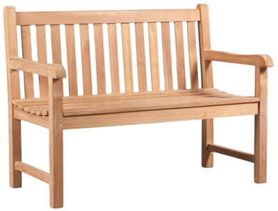 TeakOne - 120 cm - Teakhouten buitenbank - Teak - Massief houten tuinbank - Houten bank voor terras - Weerbestendige bank voor buiten - Natuurlijke houten tuinbank - Balkonbank teak hout - Duurzame tuinmeubelen - Teak Bank voor veranda