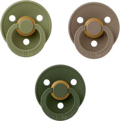 Bibs fopspeen 0-6 maand set 3 stuks Hunter Green,Dark Oak en Olive maat 1